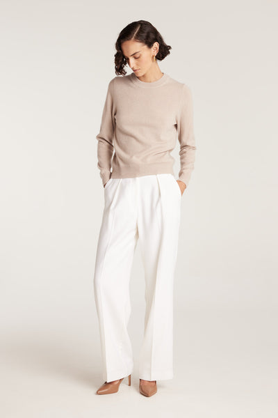 Cashmere Crew Jumper - Oatmeal-Perri Cutten