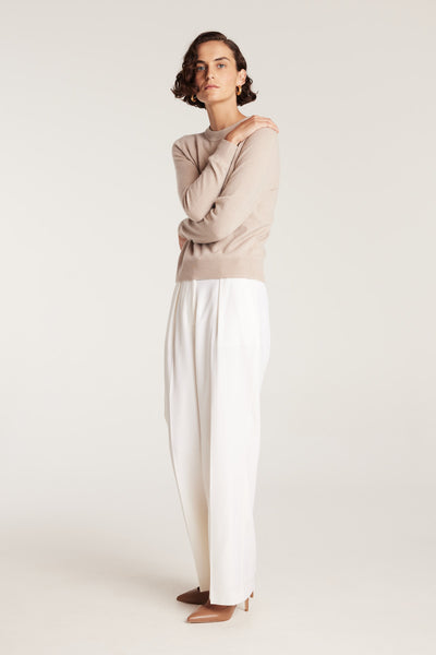 Cashmere Crew Jumper - Oatmeal-Perri Cutten