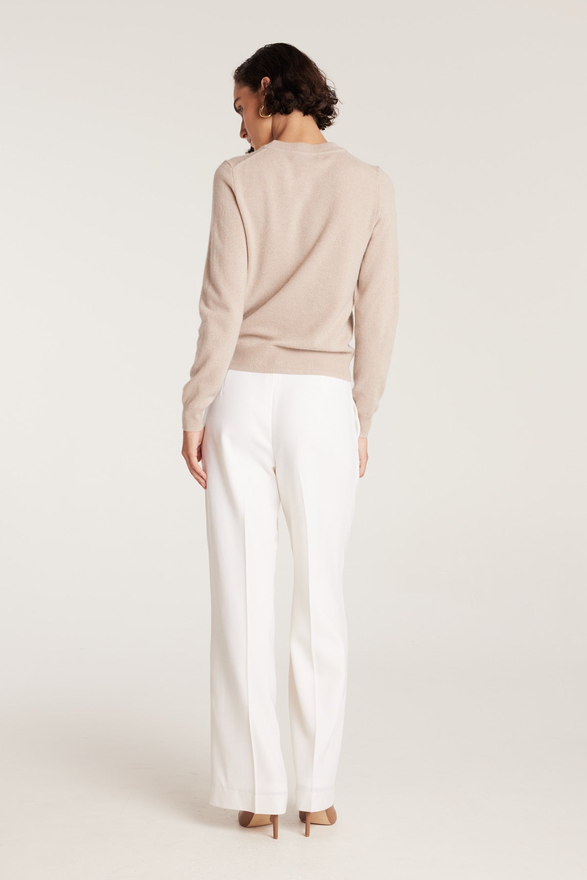 Cashmere Crew Jumper - Oatmeal-Perri Cutten