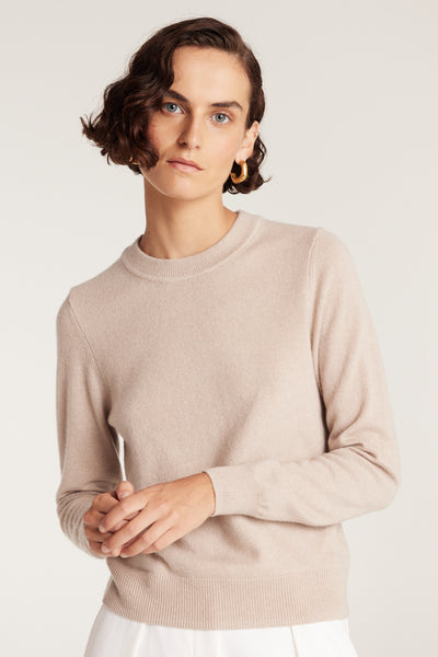Cashmere Crew Jumper - Oatmeal-Perri Cutten