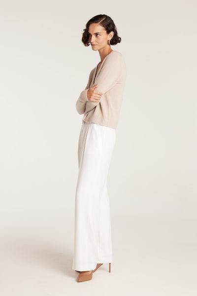 Cashmere V Cardigan - Oatmeal-Perri Cutten