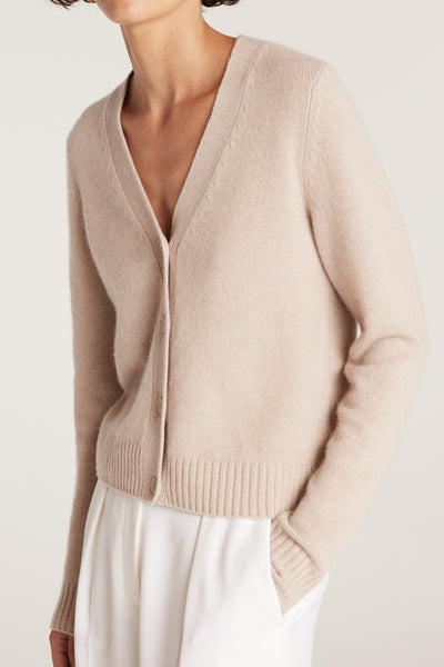 Cashmere V Cardigan - Oatmeal-Perri Cutten