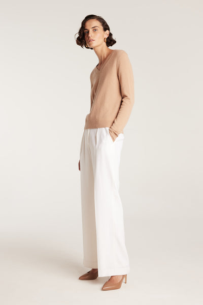 Cashwool V Neck Jumper - Chestnut-Perri Cutten