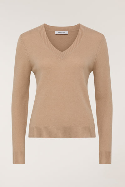 Cashwool V Neck Jumper - Chestnut-Perri Cutten