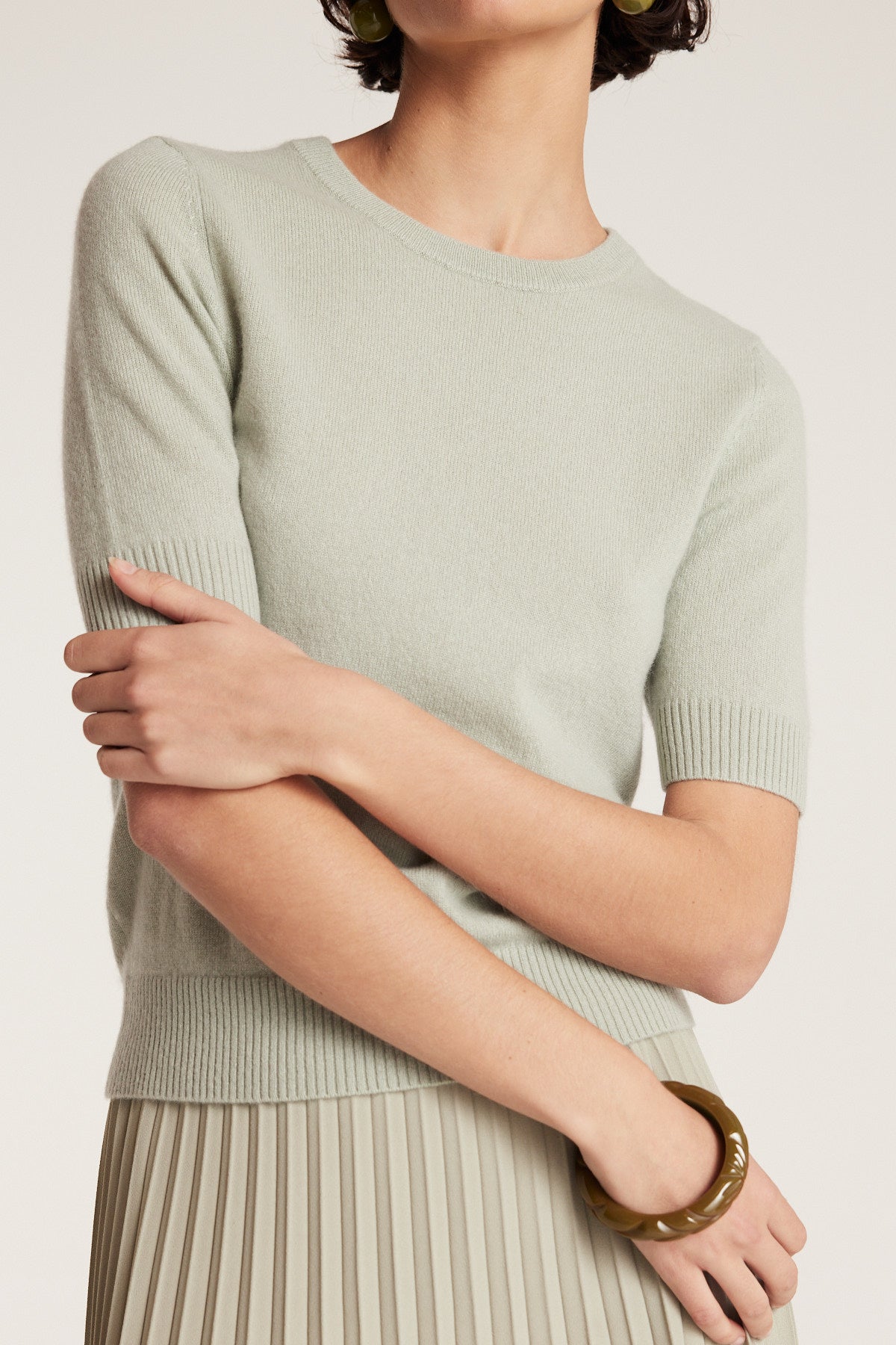 Cashmere Knit Top - Sage-Perri Cutten