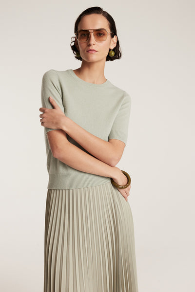 Cashmere Knit Top - Sage-Perri Cutten