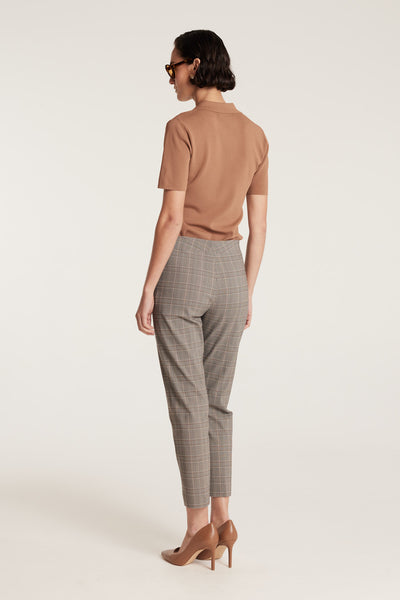 Crepe Knit Polo Top - Mocha-Perri Cutten