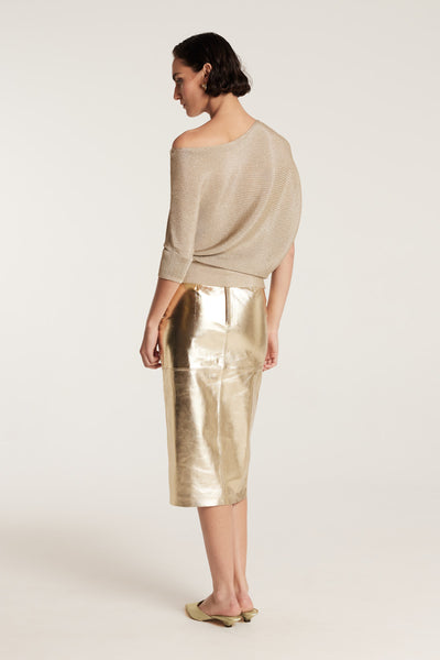 Metallic Knit Top - Gold-Perri Cutten