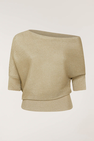 Metallic Knit Top - Gold-Perri Cutten