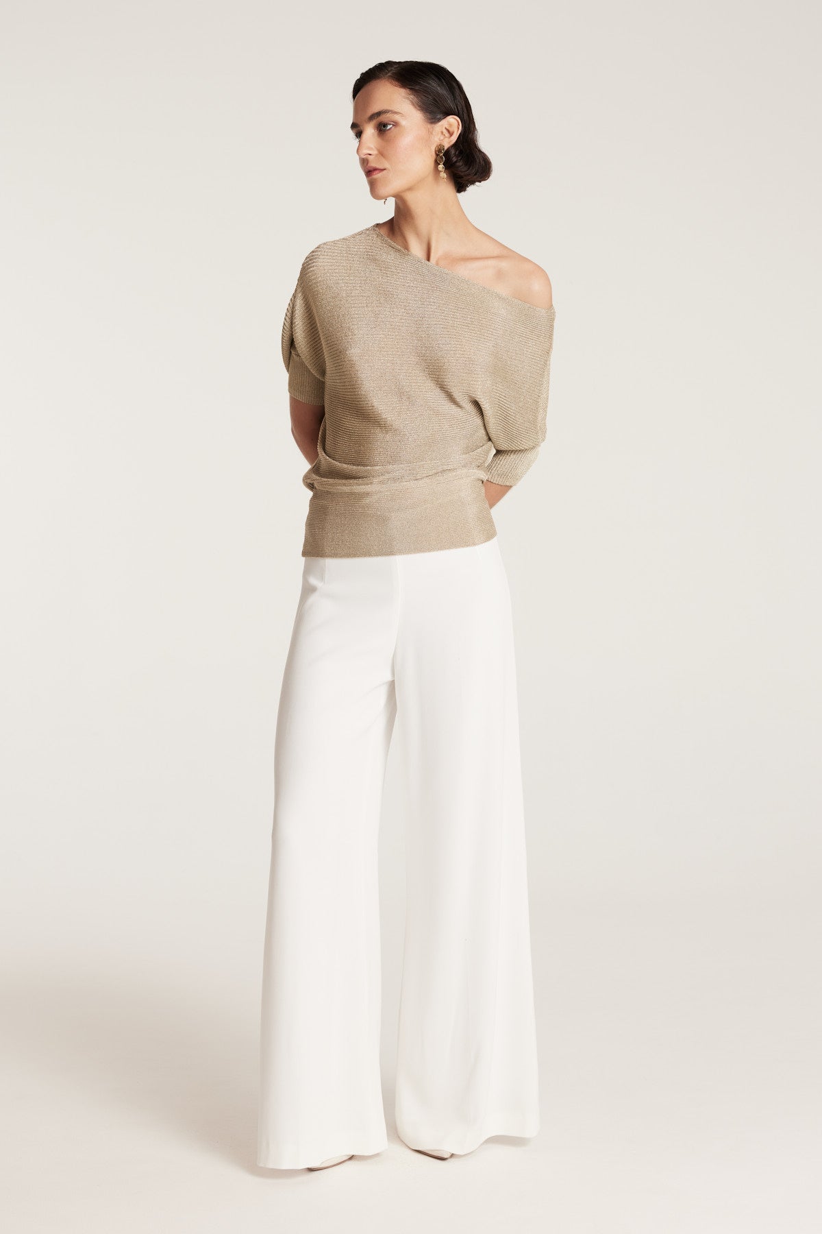 Metallic Knit Top - Gold-Perri Cutten