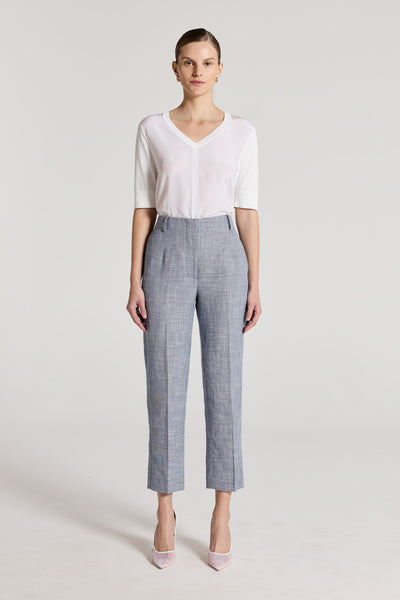 Silk Contrast Tee - White-Perri Cutten