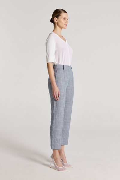Silk Contrast Tee - White-Perri Cutten