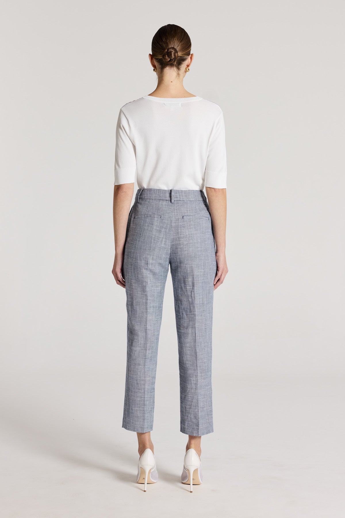 Silk Contrast Tee - White-Perri Cutten