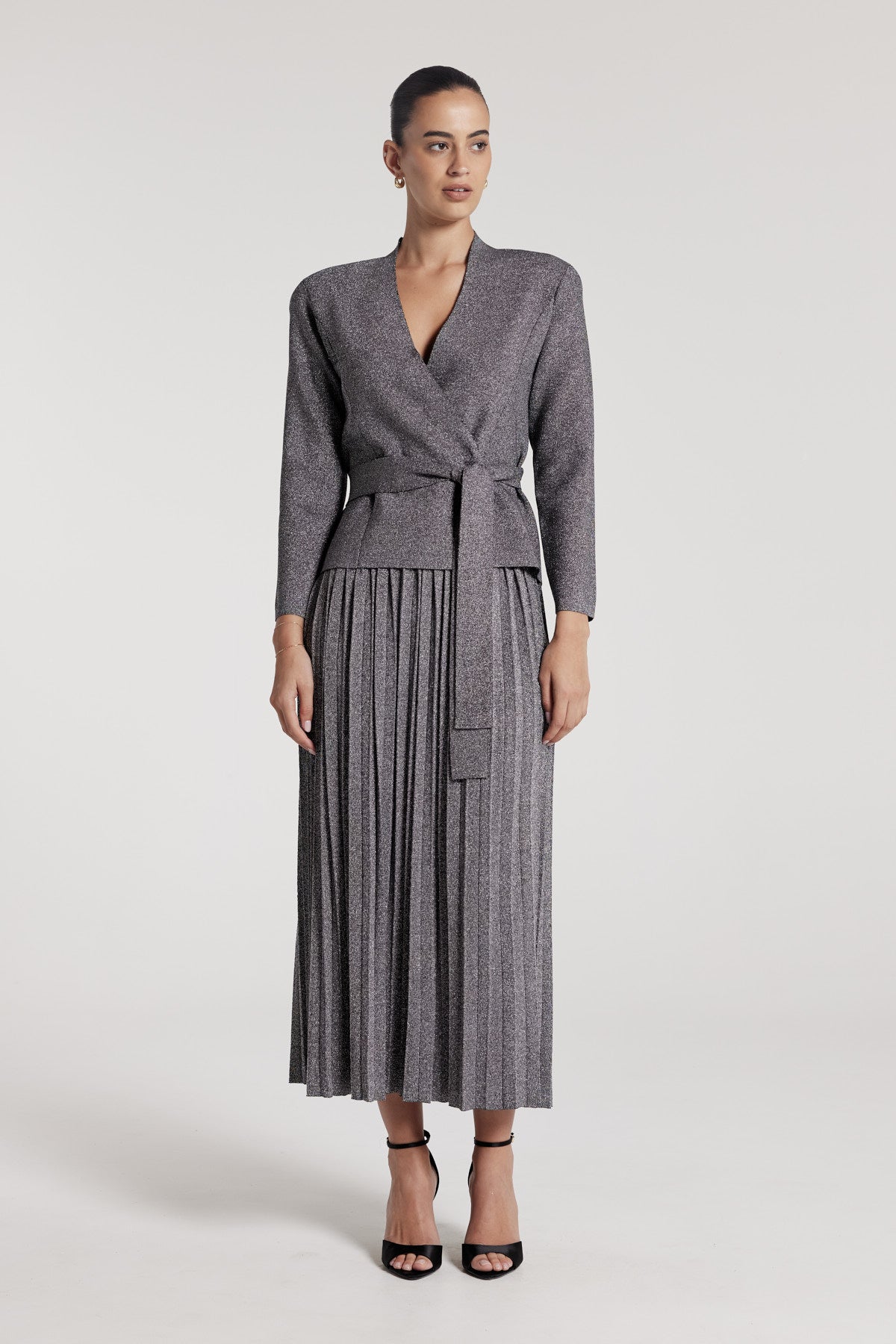 Stella Knit Cardigan - Silver-Perri Cutten