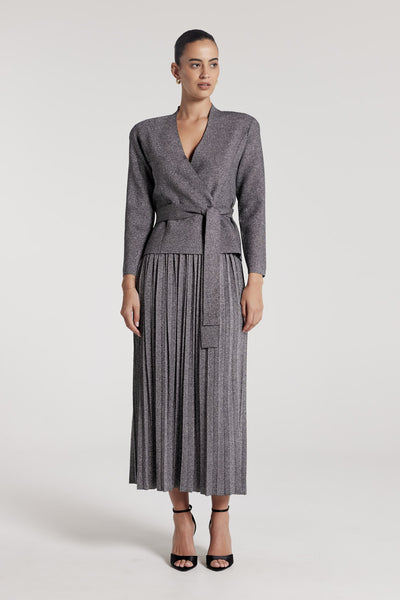 Stella Knit Cardigan - Silver-Perri Cutten