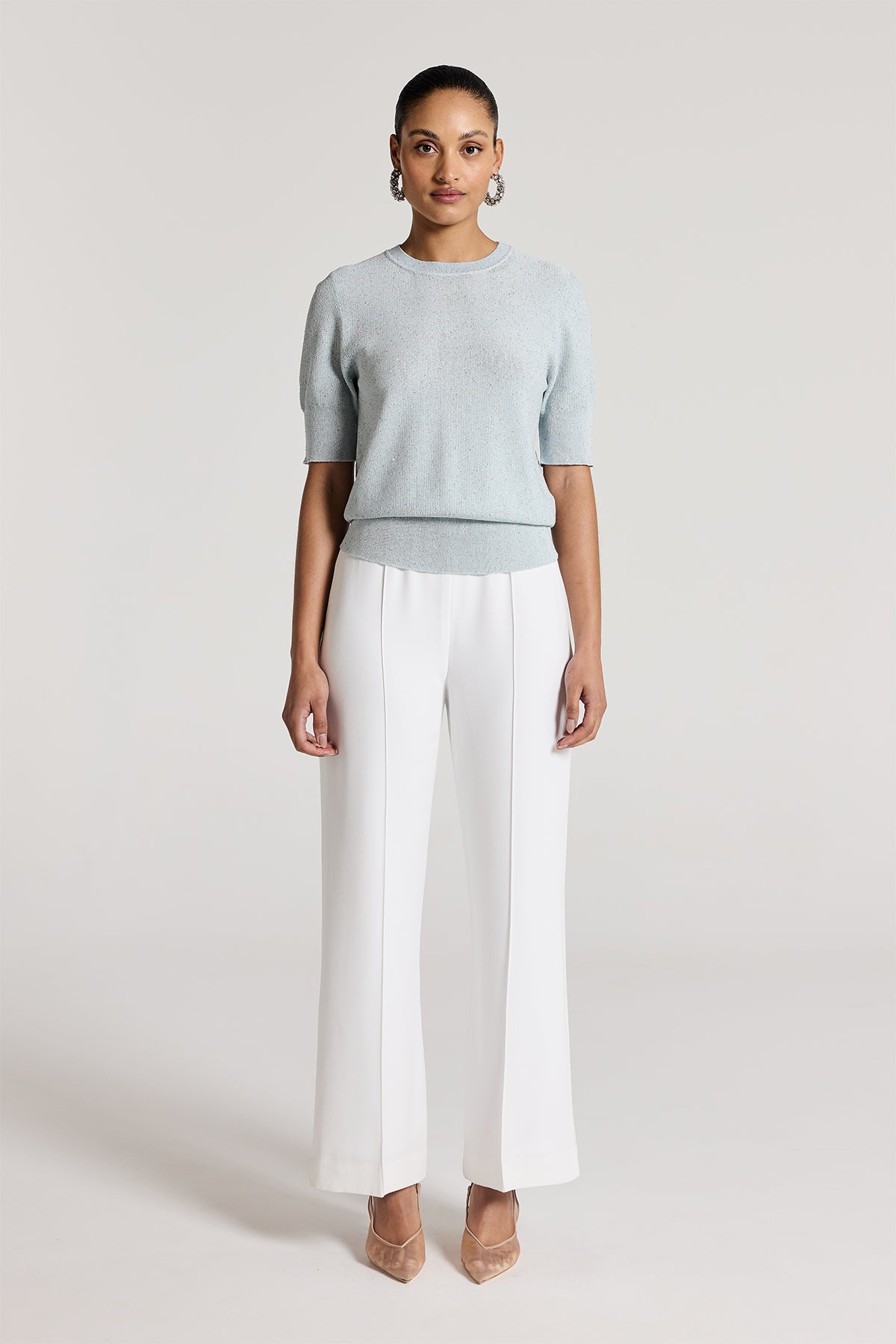 Iris Sequin Knit Top - Ice Green-Perri Cutten