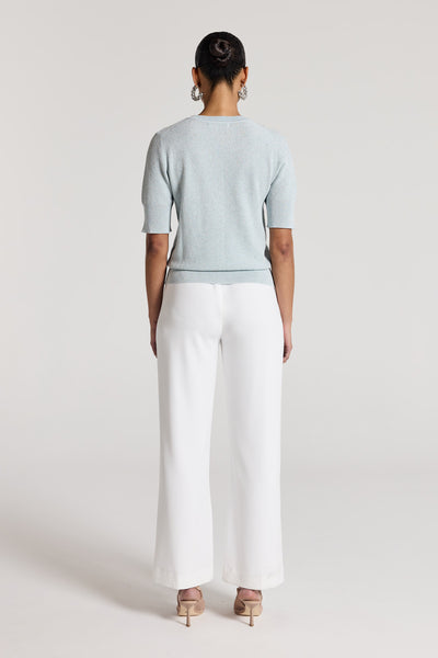 Iris Sequin Knit Top - Ice Green-Perri Cutten