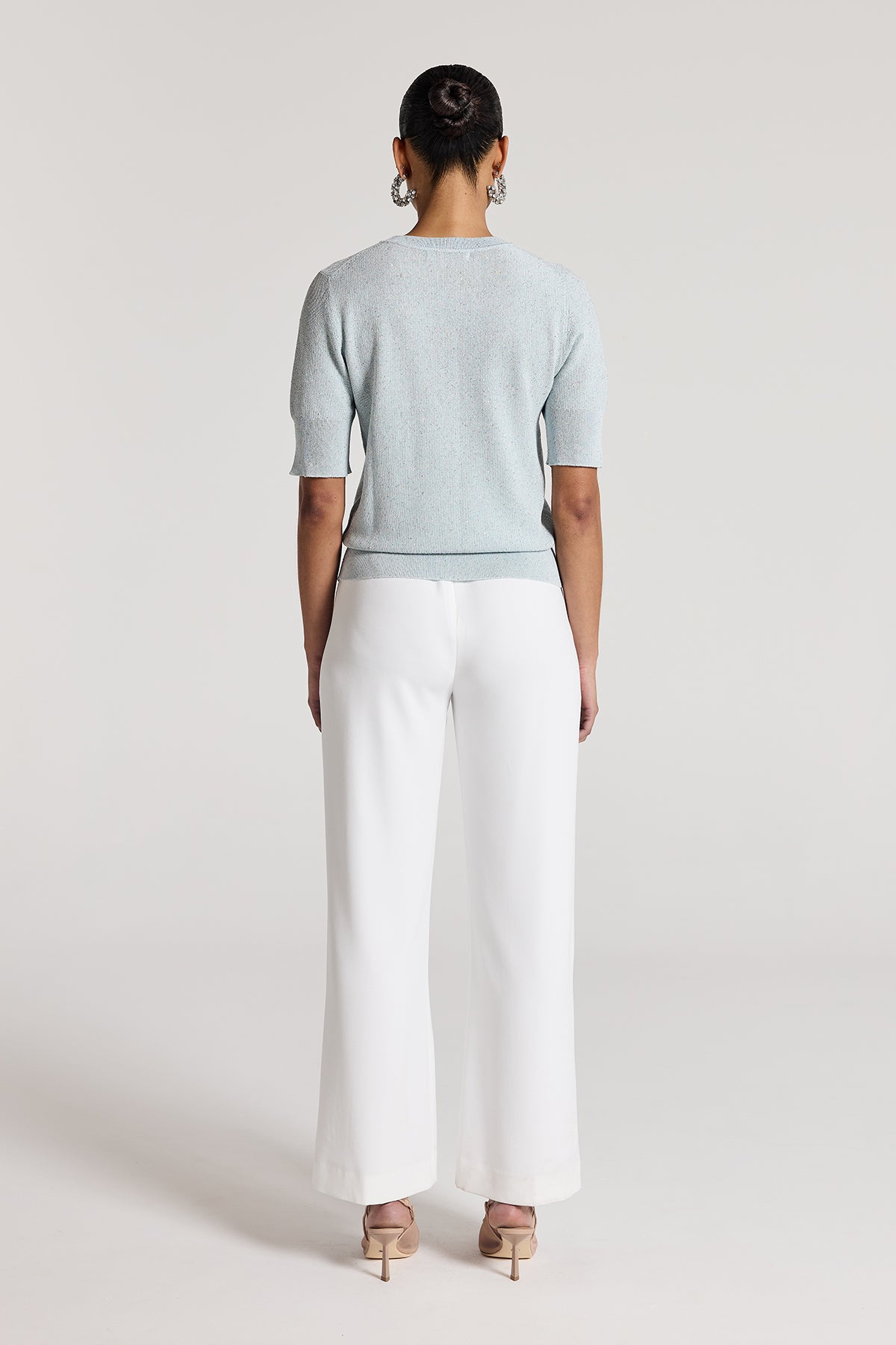 Iris Sequin Knit Top - Ice Green-Perri Cutten