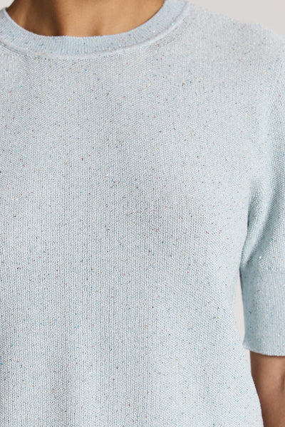 Iris Sequin Knit Top - Ice Green-Perri Cutten