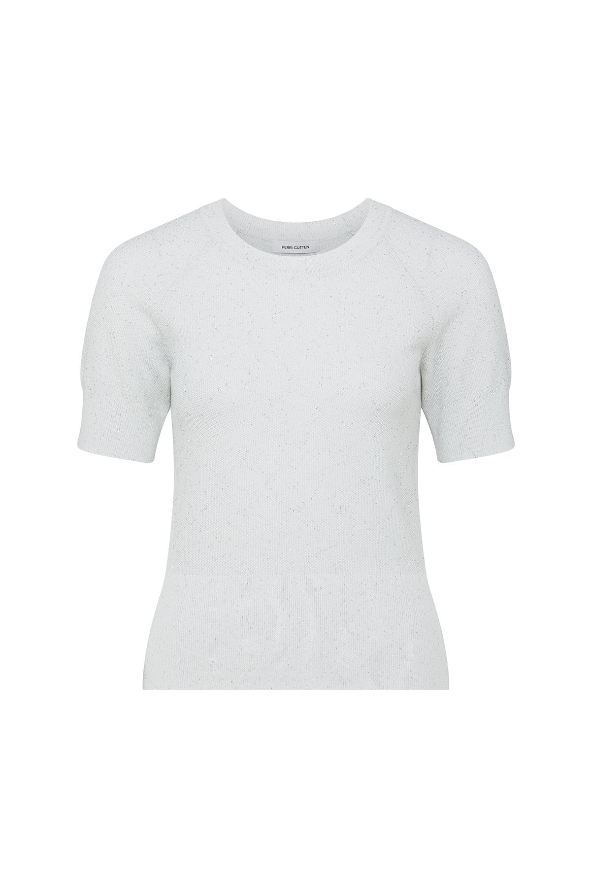 Sequin Knit Top - White-Perri Cutten