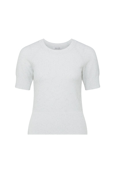 Sequin Knit Top - White-Perri Cutten