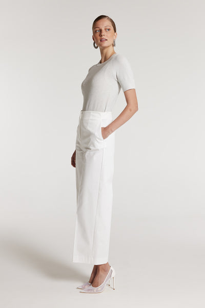 Sequin Knit Top - White-Perri Cutten