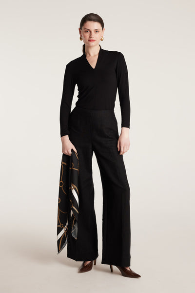 Amalie Jersey Top - Black-Perri Cutten