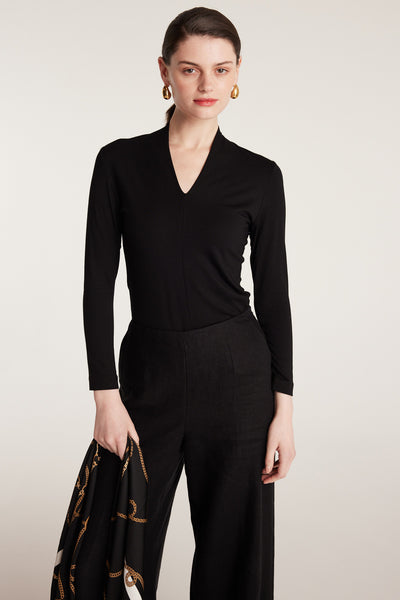 Amalie Jersey Top - Black-Perri Cutten