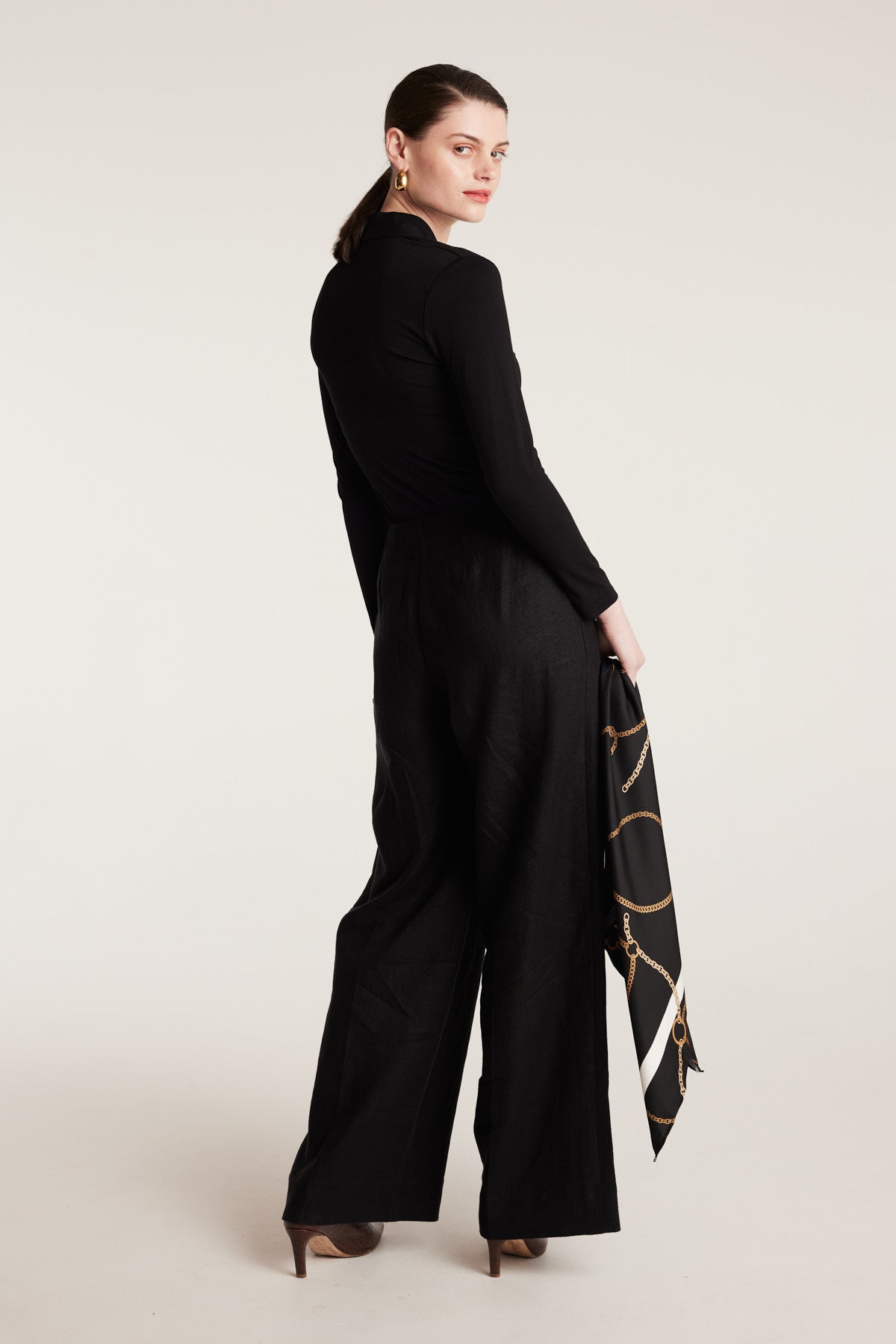 Amalie Jersey Top - Black-Perri Cutten