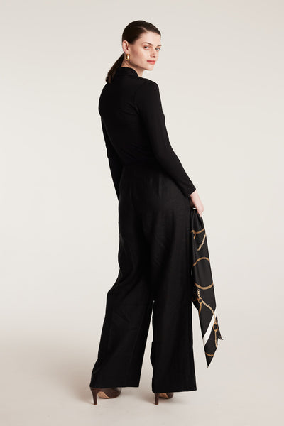 Amalie Jersey Top - Black-Perri Cutten