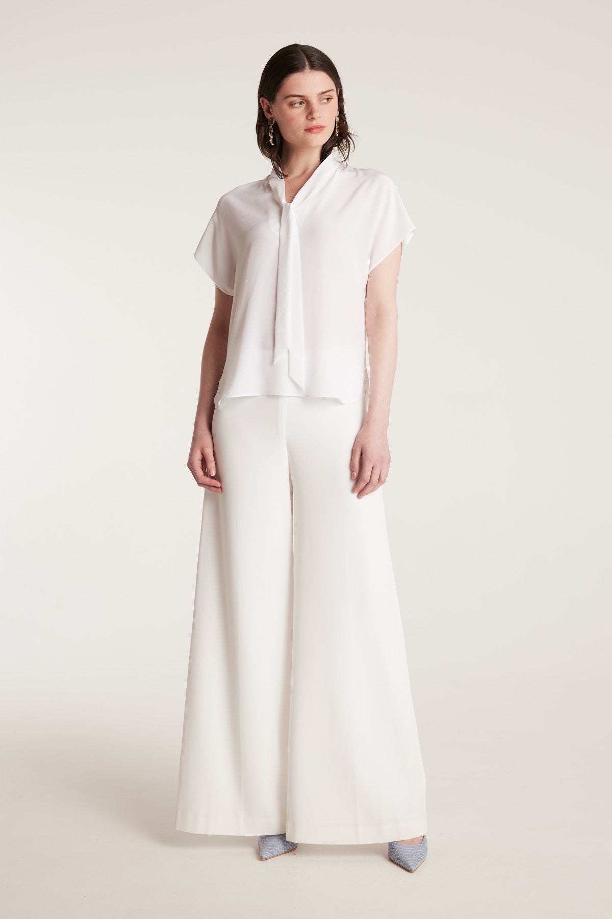 Elly Silk Top - White-Perri Cutten