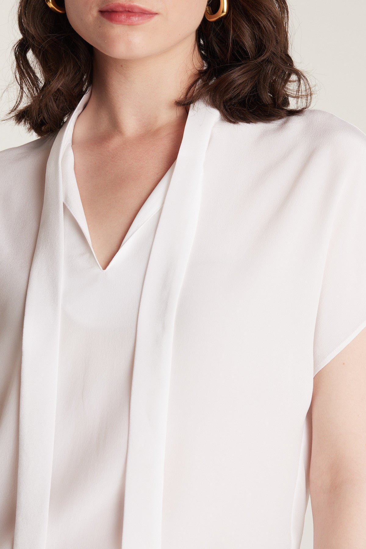 Elly Silk Top - White-Perri Cutten