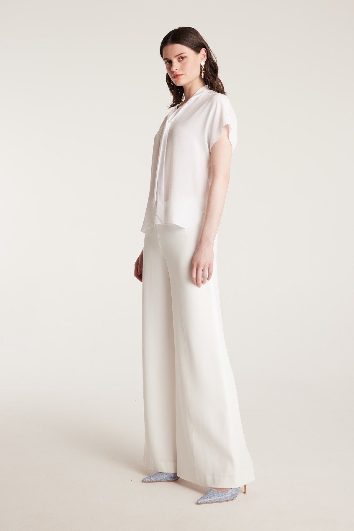 Elly Silk Top - White-Perri Cutten