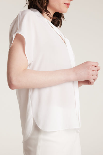 Elly Silk Top - White-Perri Cutten