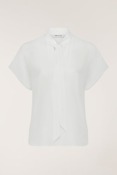 Elly Silk Top - White-Perri Cutten