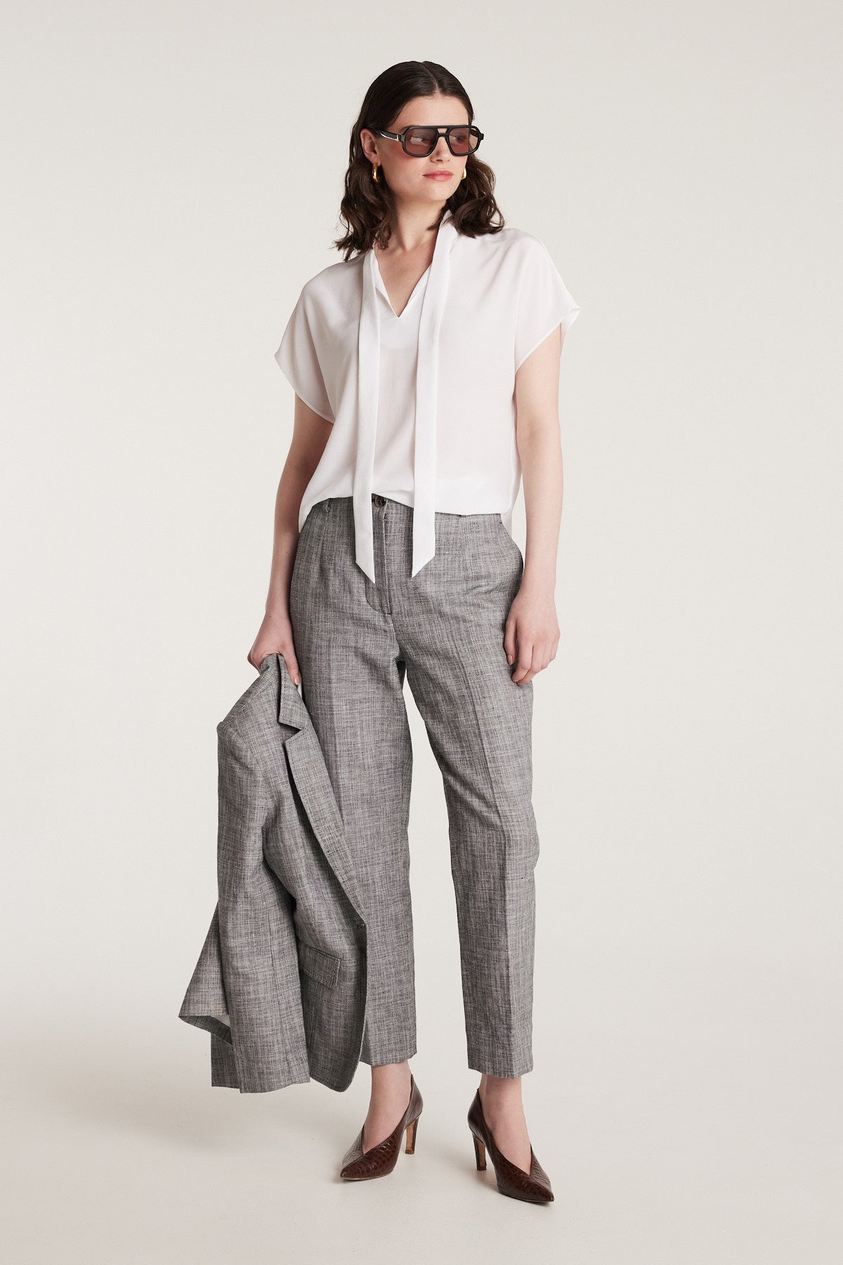 Elly Silk Top - White-Perri Cutten