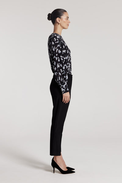 Loulou Silk Top - Black/Grey-Perri Cutten
