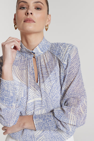 Concetta Silk Top - Lagoon-Perri Cutten