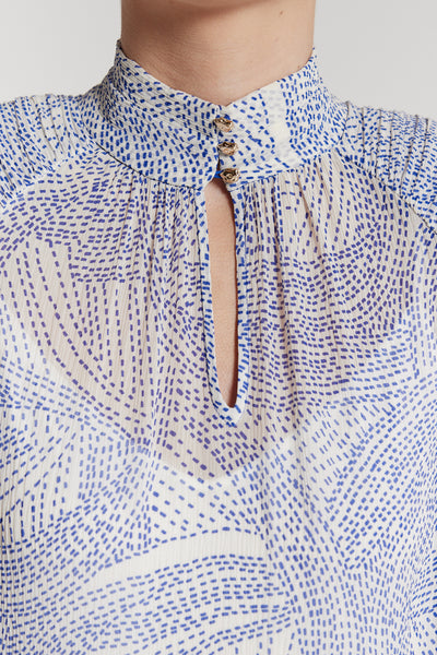 Concetta Silk Top - Lagoon-Perri Cutten