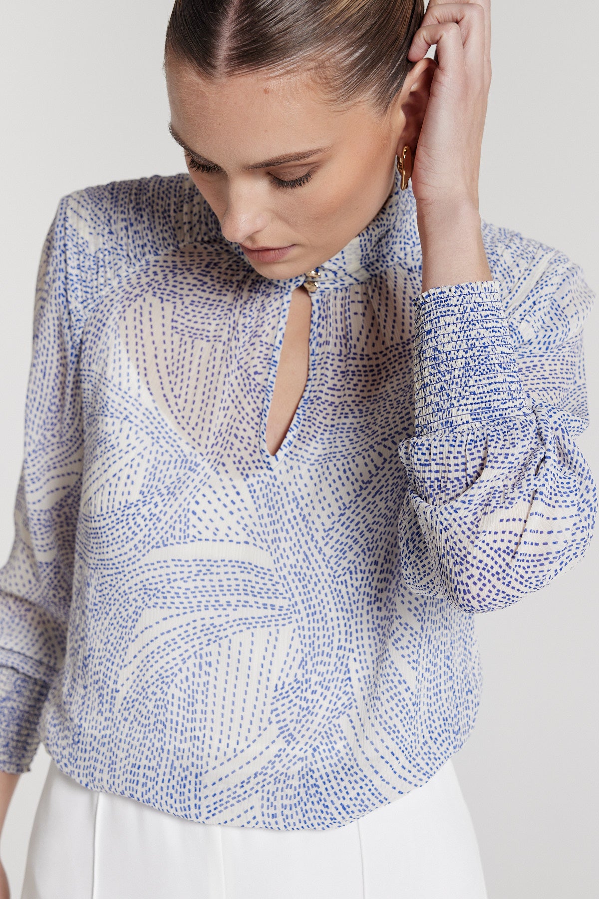 Concetta Silk Top - Lagoon-Perri Cutten