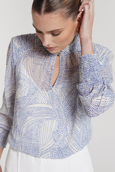 Concetta Silk Top - Lagoon-Perri Cutten