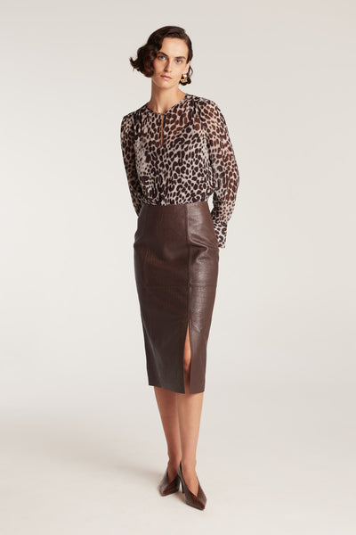Giulia Silk Top - Smoke-Perri Cutten