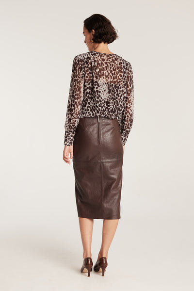 Giulia Silk Top - Smoke-Perri Cutten
