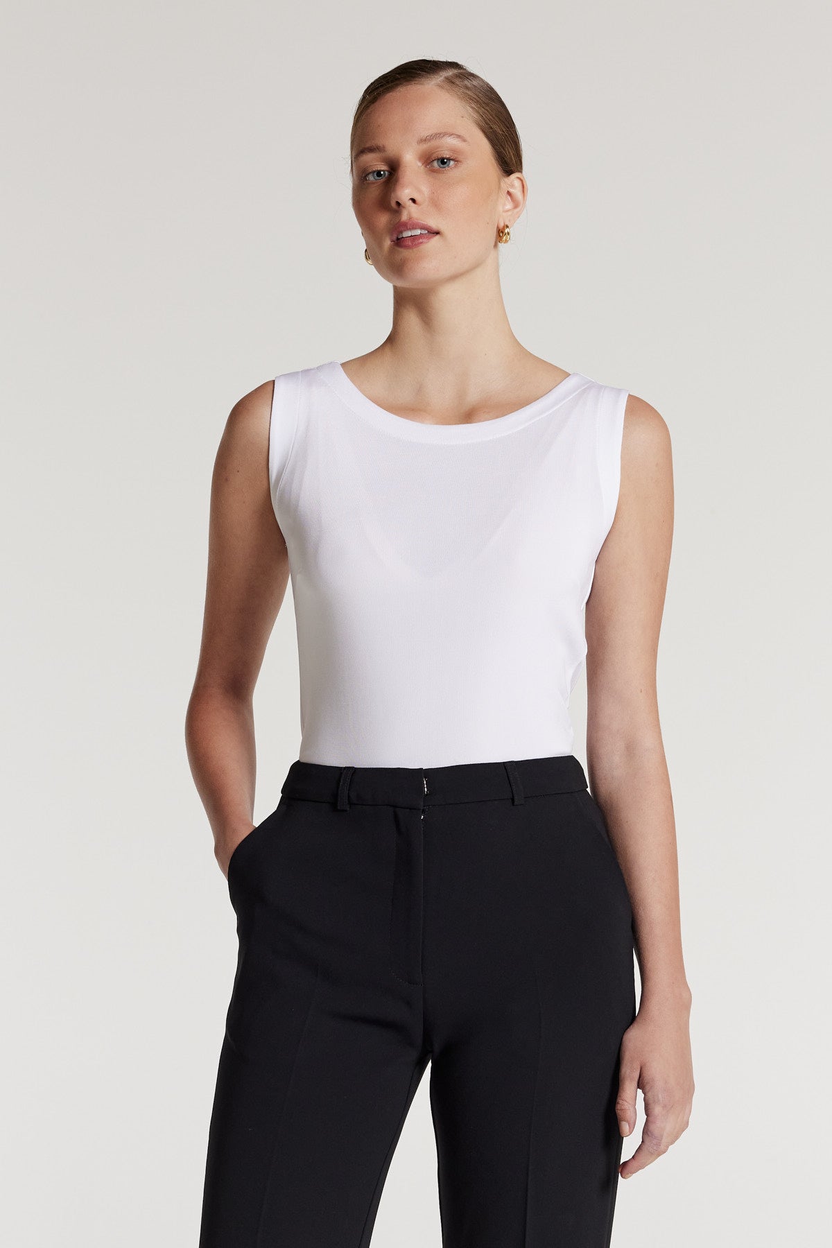 Fluid Milano Singlet - White-Perri Cutten