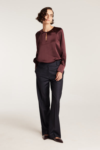 Belle Silk Top - Merlot-Perri Cutten