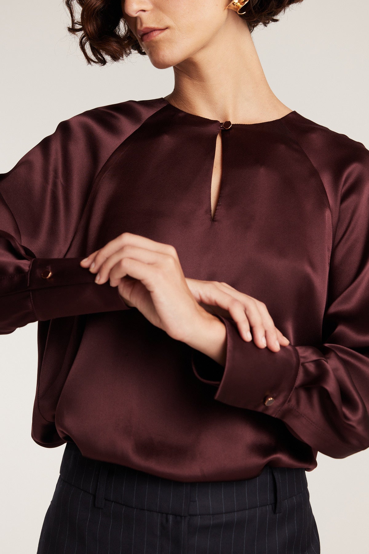 Belle Silk Top - Merlot-Perri Cutten