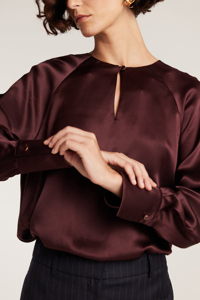 Belle Silk Top - Merlot-Perri Cutten
