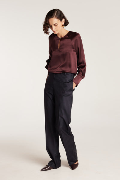 Belle Silk Top - Merlot-Perri Cutten