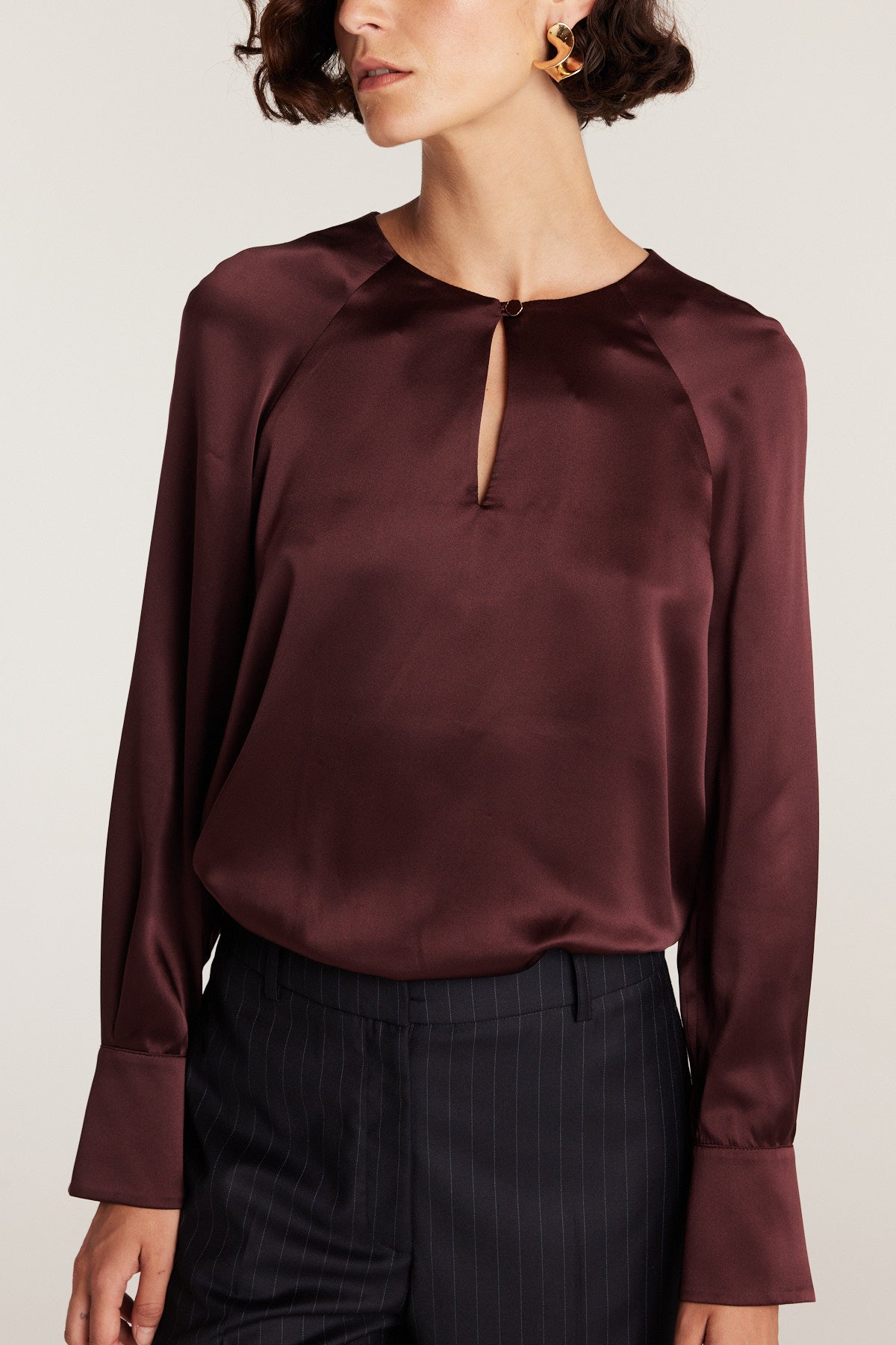Belle Silk Top - Merlot-Perri Cutten