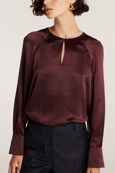 Belle Silk Top - Merlot-Perri Cutten